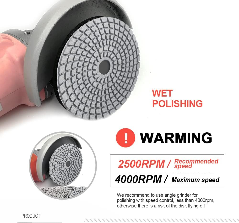 Grit 400 Diamond Polishing Pads for Marble, Granite & Stone Finishing