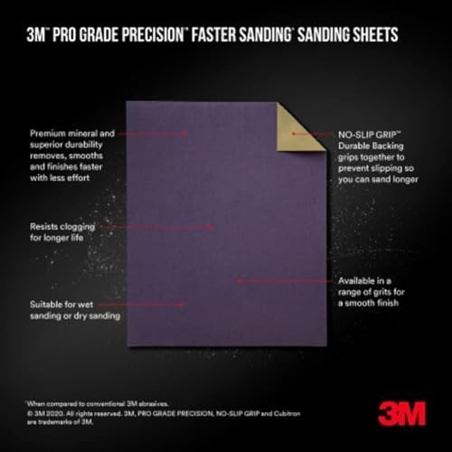9 x 11 Inch Sandpaper Sheets 120 Grit Ceramic Aluminum Oxide Purple Clog