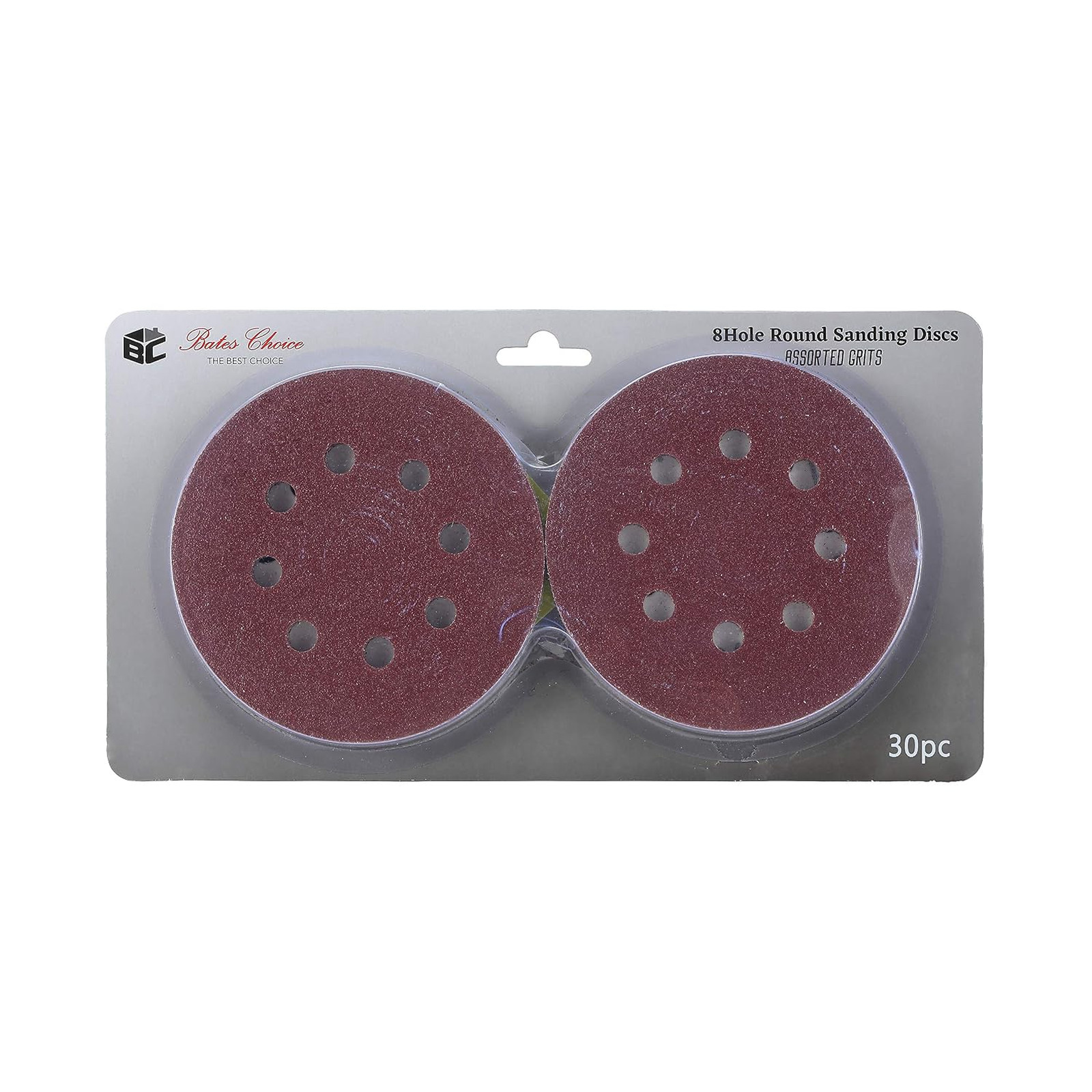 Bates- Sanding Discs, 5 Inch, 30 Pack, Assorted Grits 40 80 120 220 320 600