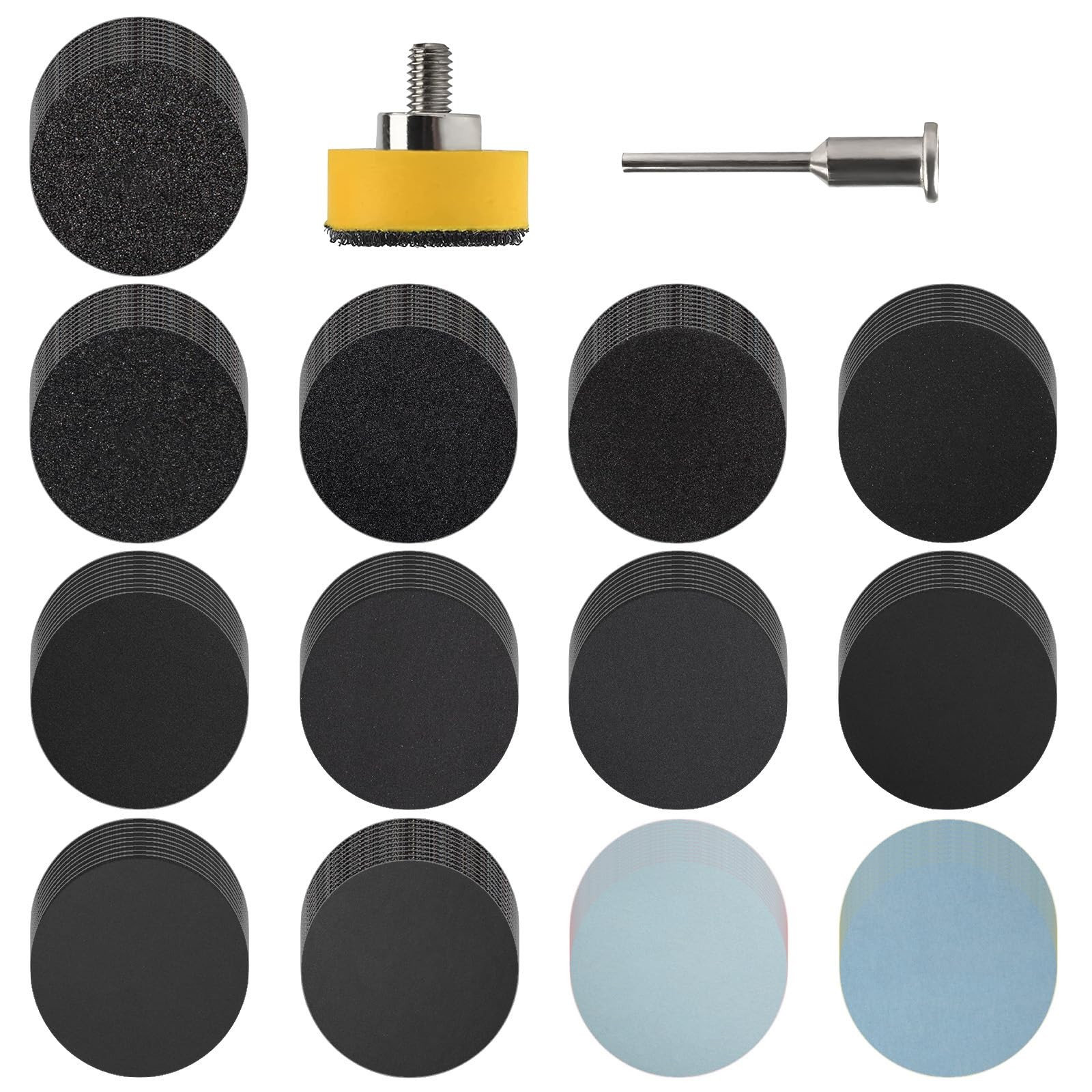 260 PCS 1 Inch Sanding Discs,80-10000 Grits,Hook and Loop Sandpaper Black