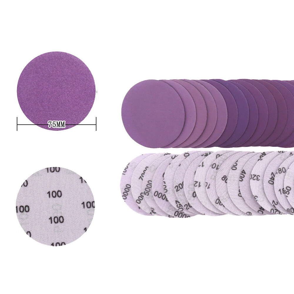 3 Inch 75mm Sanding Discs Wet & Dry Sanding Pads Hook & Loop Sheets 60-10000Grit