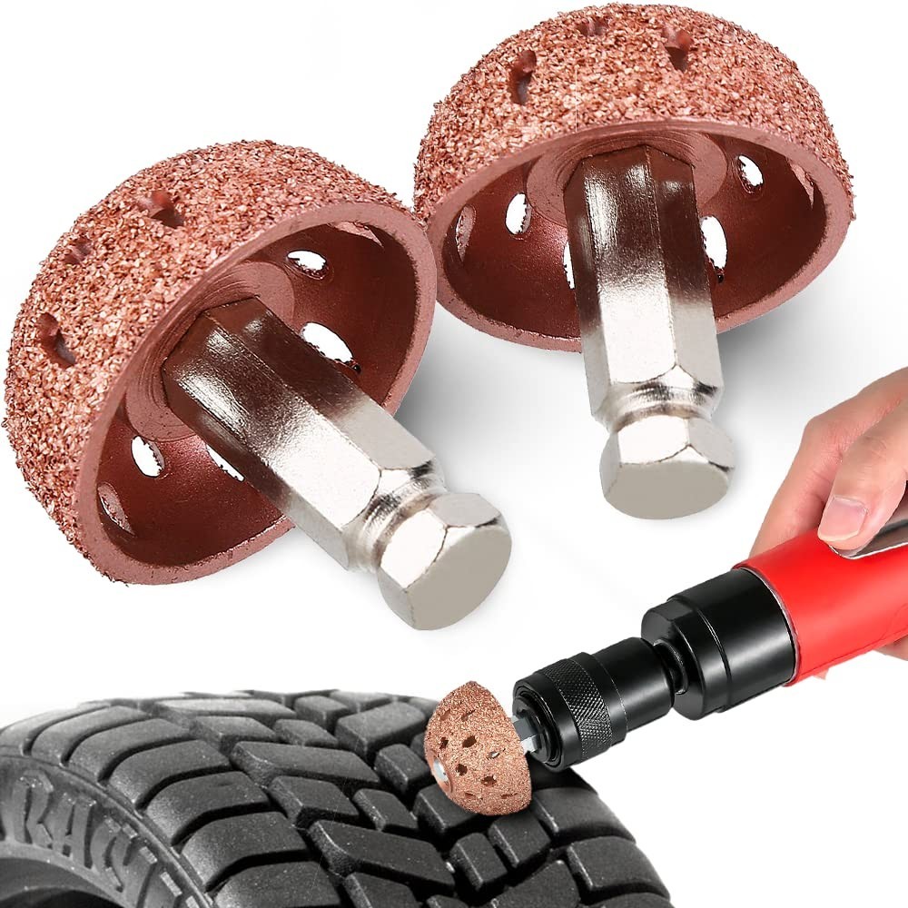 Tungsten Steel Grinding Head 2 Pcs Tire Buffing Wheel 70 Coarse Grit Repair