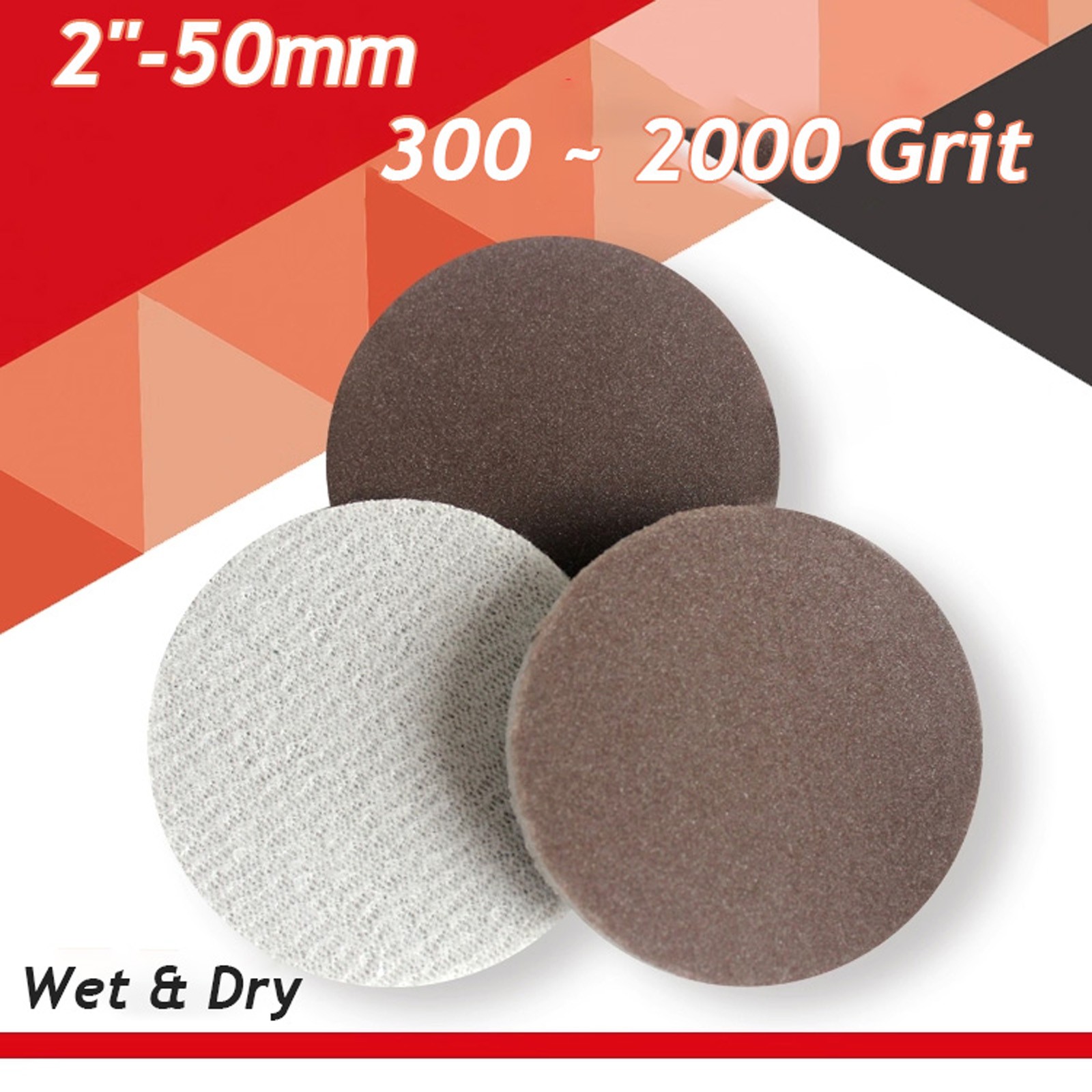 300-2000 Grit Sanding Sponge 50mm Hook and Loop Sponge Sanding Disc Wet & Dry