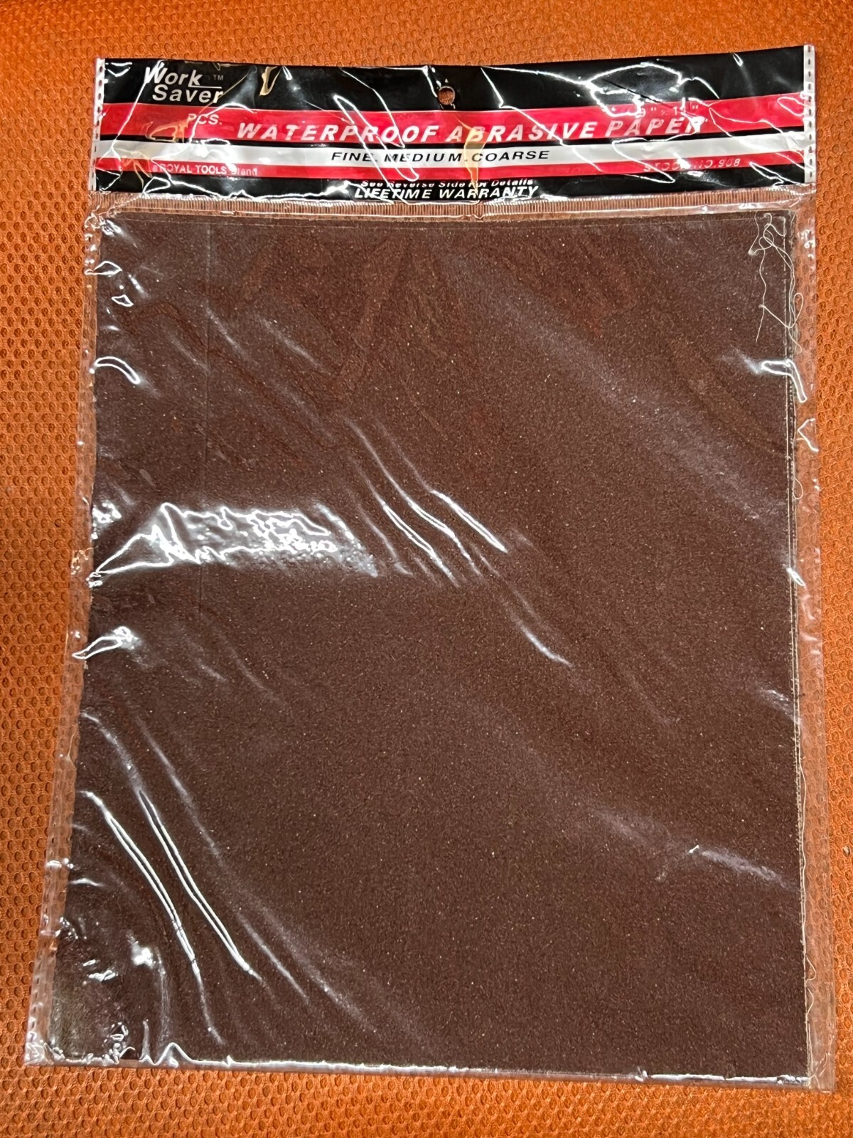 WORK SAVER WATERPROOF ABRASIVE SAND PAPER- ALUMINIUM OXIDE – 3 SHEETS – 9’X11′