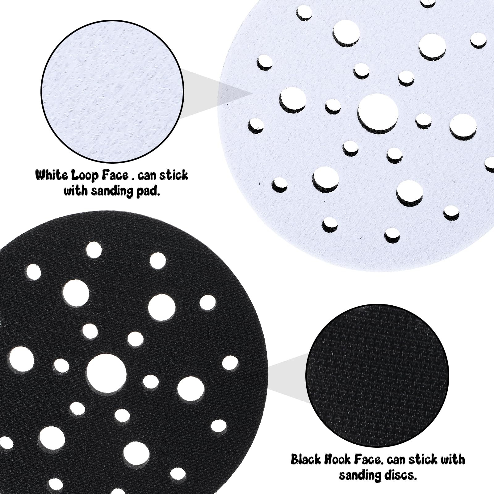 Wanmu 6Pcs Foam Interface Pads, 6 Inch 25 Holes Hook and Loop Soft Density Sp…