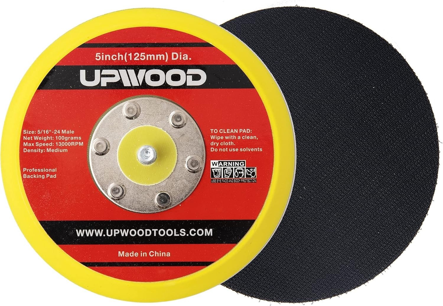 2 Pcs 5″ Hook and Loop Backing Pad for Air Sander Polisher, 5/16″ Arbor with 24