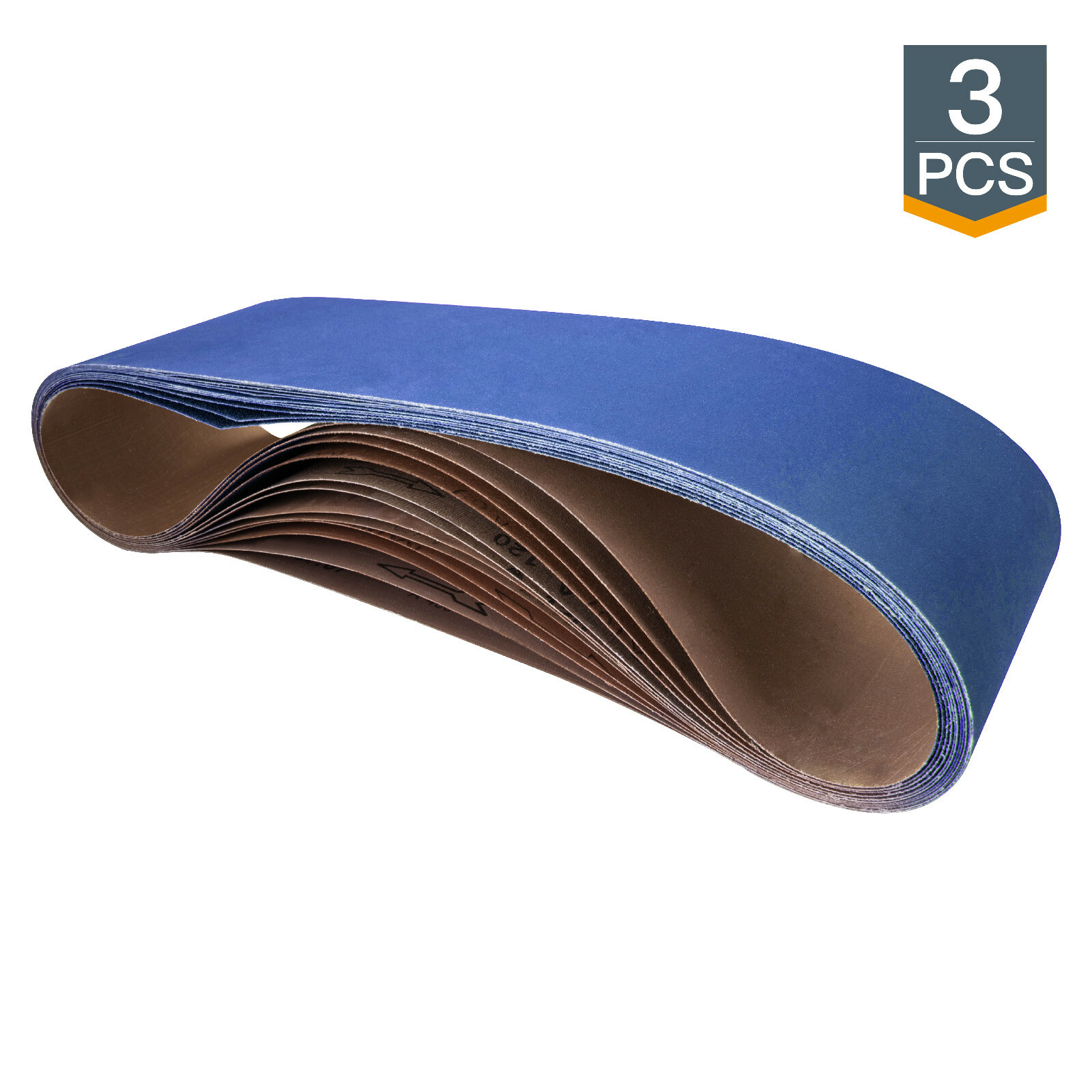 POWERTEC 6 x 48 inch 36 Grit Belts Metal Grinding Zirconia Sanding Belt 3pcs