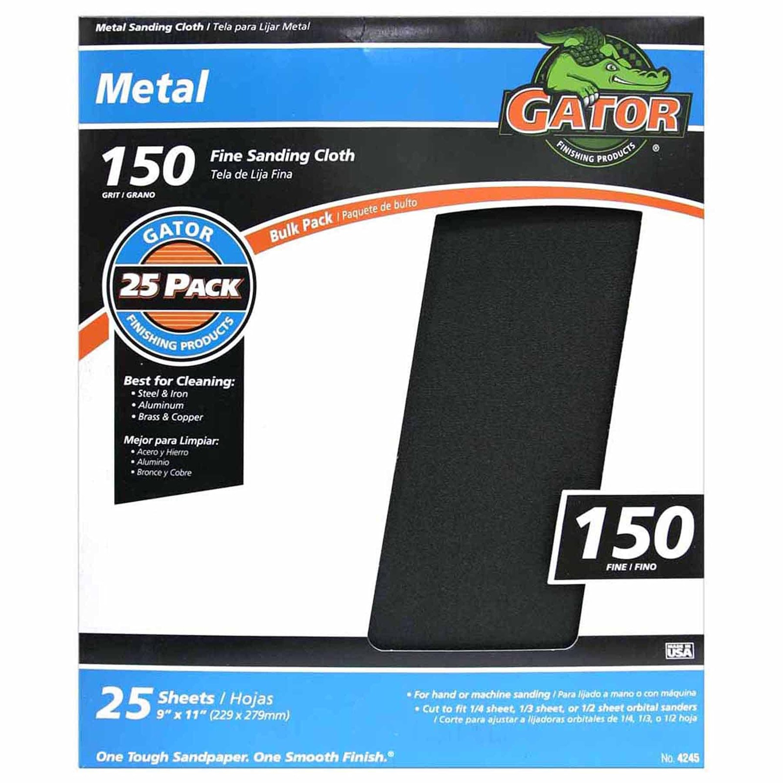 9″ x 11″ Emery Cloth Sanding Sheets, 150 Grit, 25 Pack