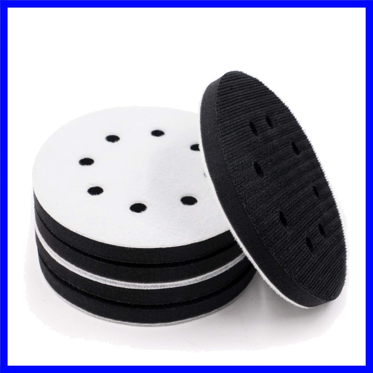 5 Count 5-Inch Sponge Sanding Pads with 8 Hole Design – Ideal for Woodwork