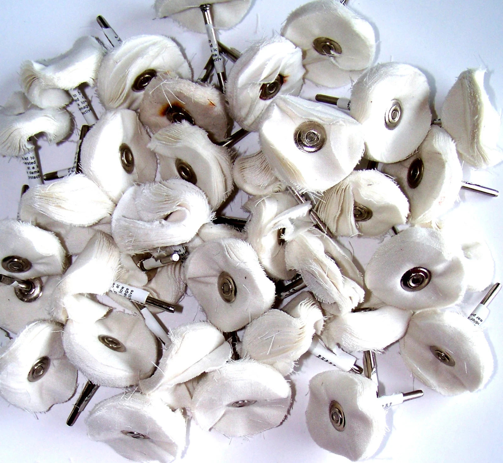 36pc 1-1/2″ White Muslin Cloth Wheel 1/8″ Shank for Rotary Tool ~ MC105