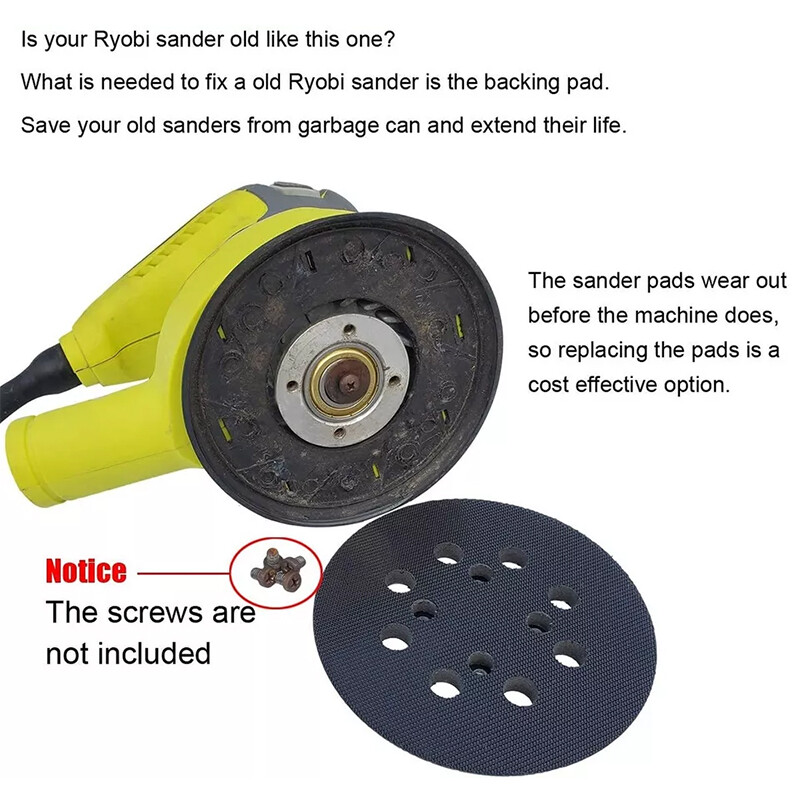 2Pcs 5″ 8 Hole Orbit Sander Pad For Ridgid R2600 R2601 R2501 R8606 OE# 300527002