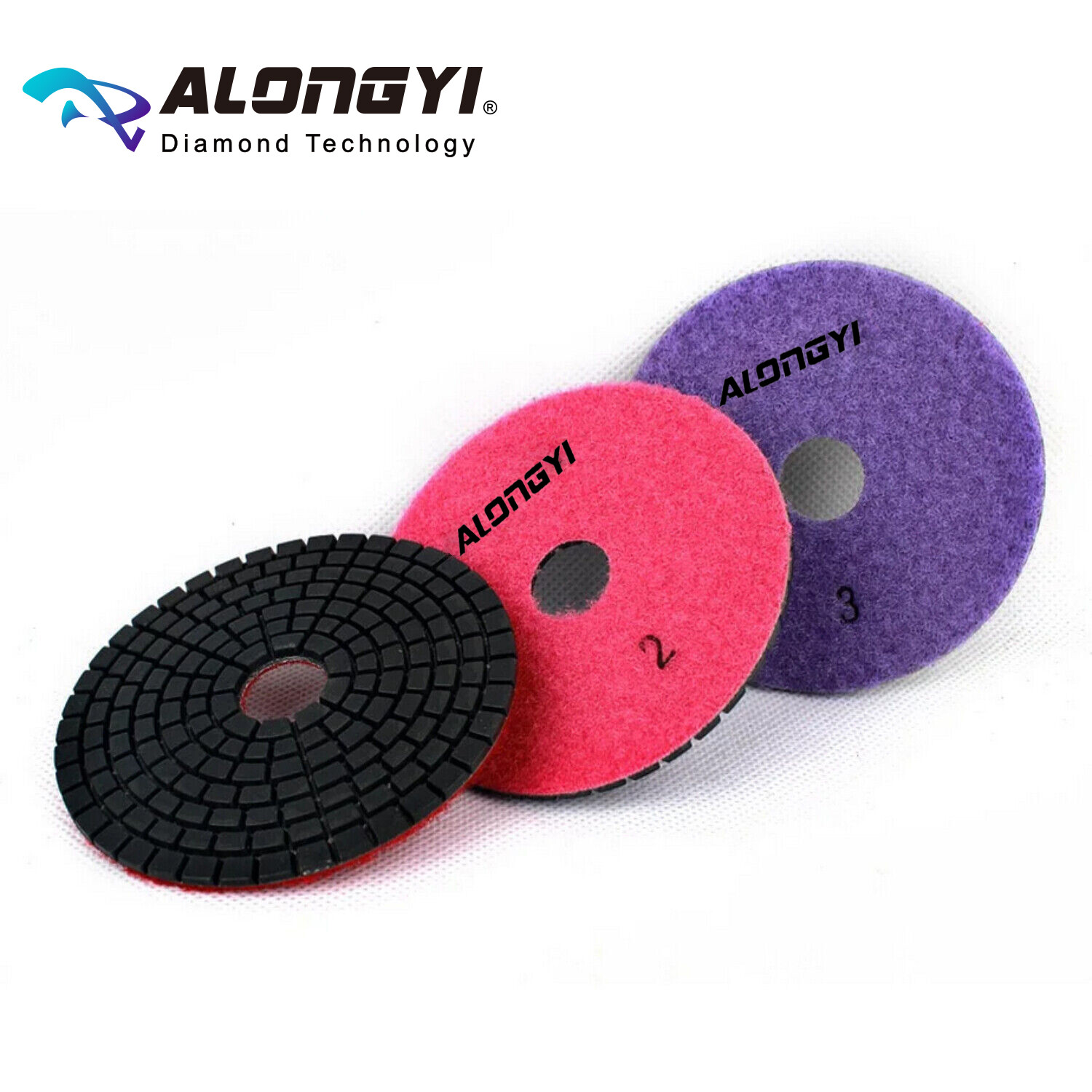 4 Inch 3 Steps Polish Pad Flexible Wet Diamond Polishing Wheels