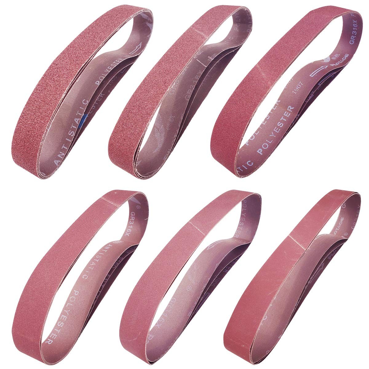 18 Pack 1-1/2 x 30 Inch Sanding Belts for Pipe Tube Polisher Sander- 3 Each o…