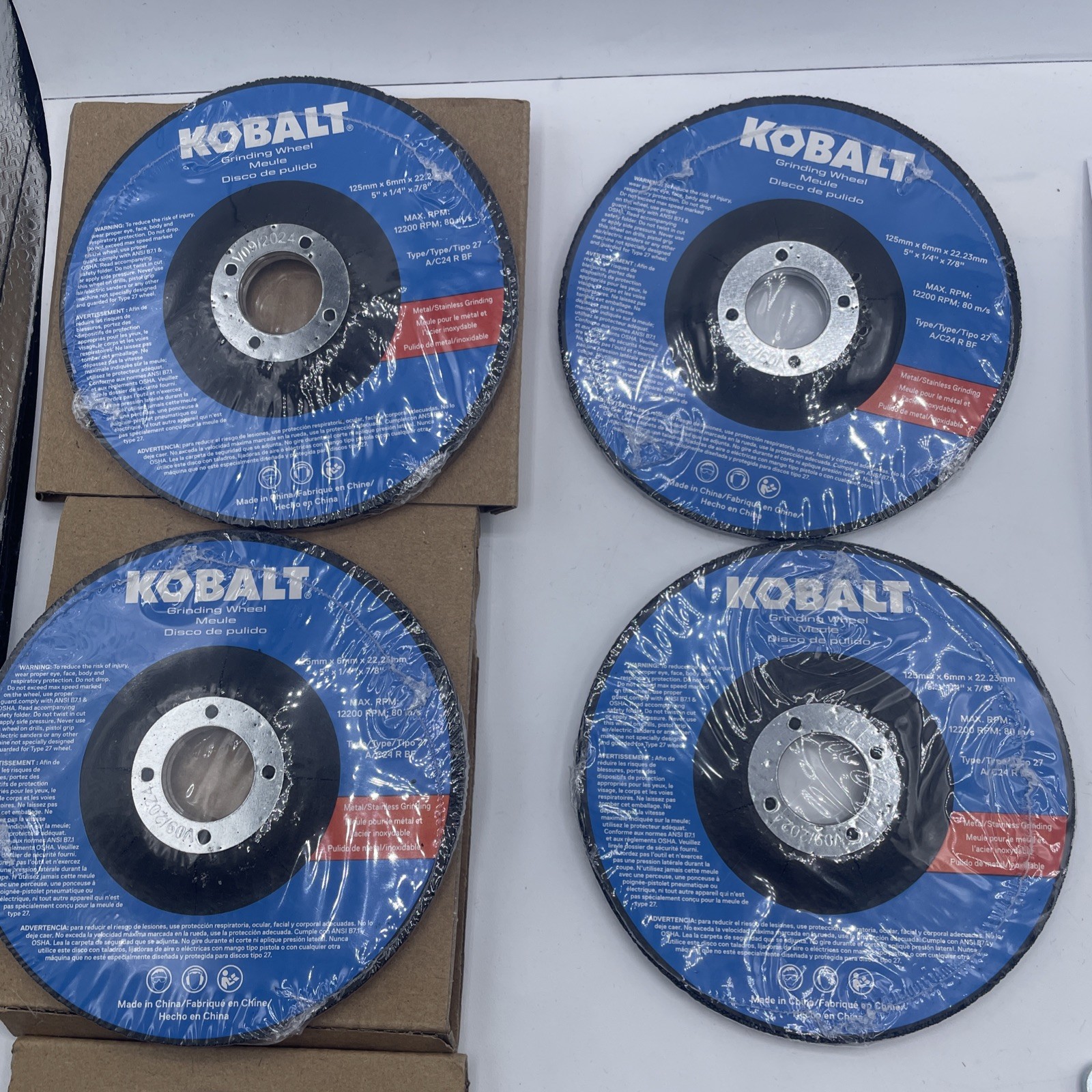 7 Pack. Kobalt grinding wheels nwt 5×1/4×7/8 Different Sizes And Gard / Manual