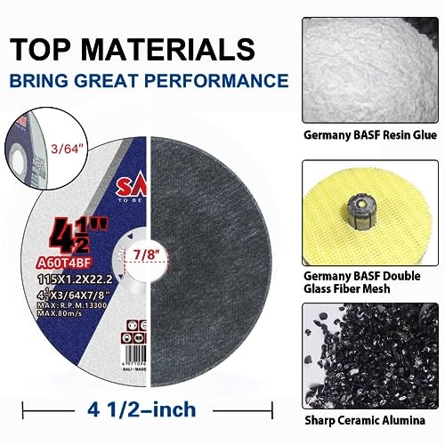 Pack of 100 Cut Off Wheels – 4 1/2 Inch x 3/64″ x 7/8″