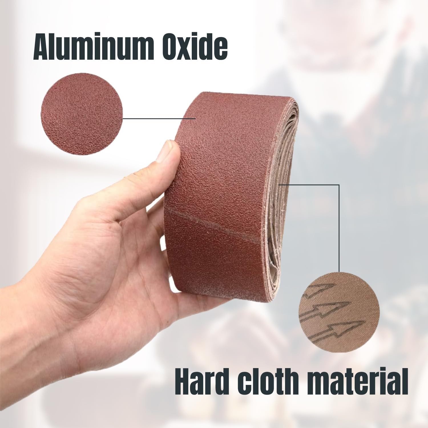 10-Pack 2-1/2 x 14 Inch Aluminum Oxide Sanding Belts, 80 Grit – For Wood & Metal
