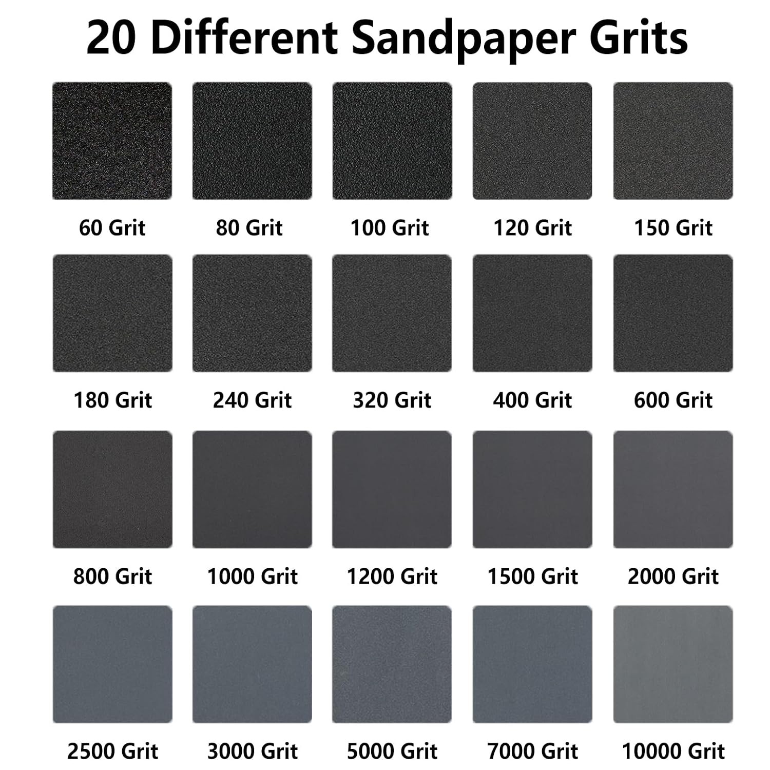 Sandpaper Assortment 42pcs 120-3000 Grit Wet Dry 9×3.6in