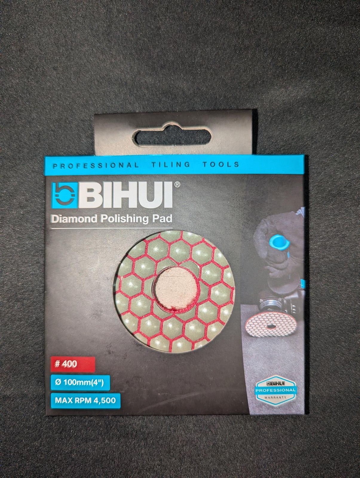 BIHUI 4″ Diamond Polishing Pad, 400 Grit – DPP440