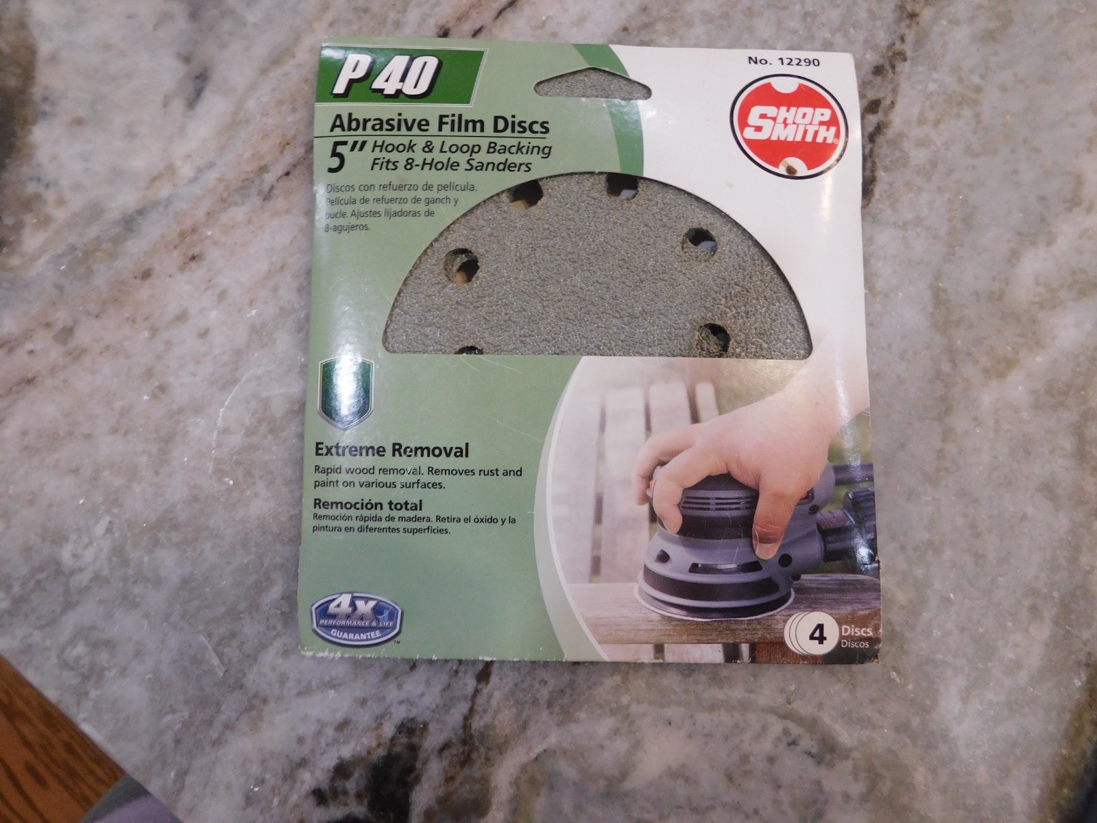 Shopsmith 5″ P40 Abrasive Film Discs Fits 8 Hole Sanders 12290 G2 Techno 4 Discs