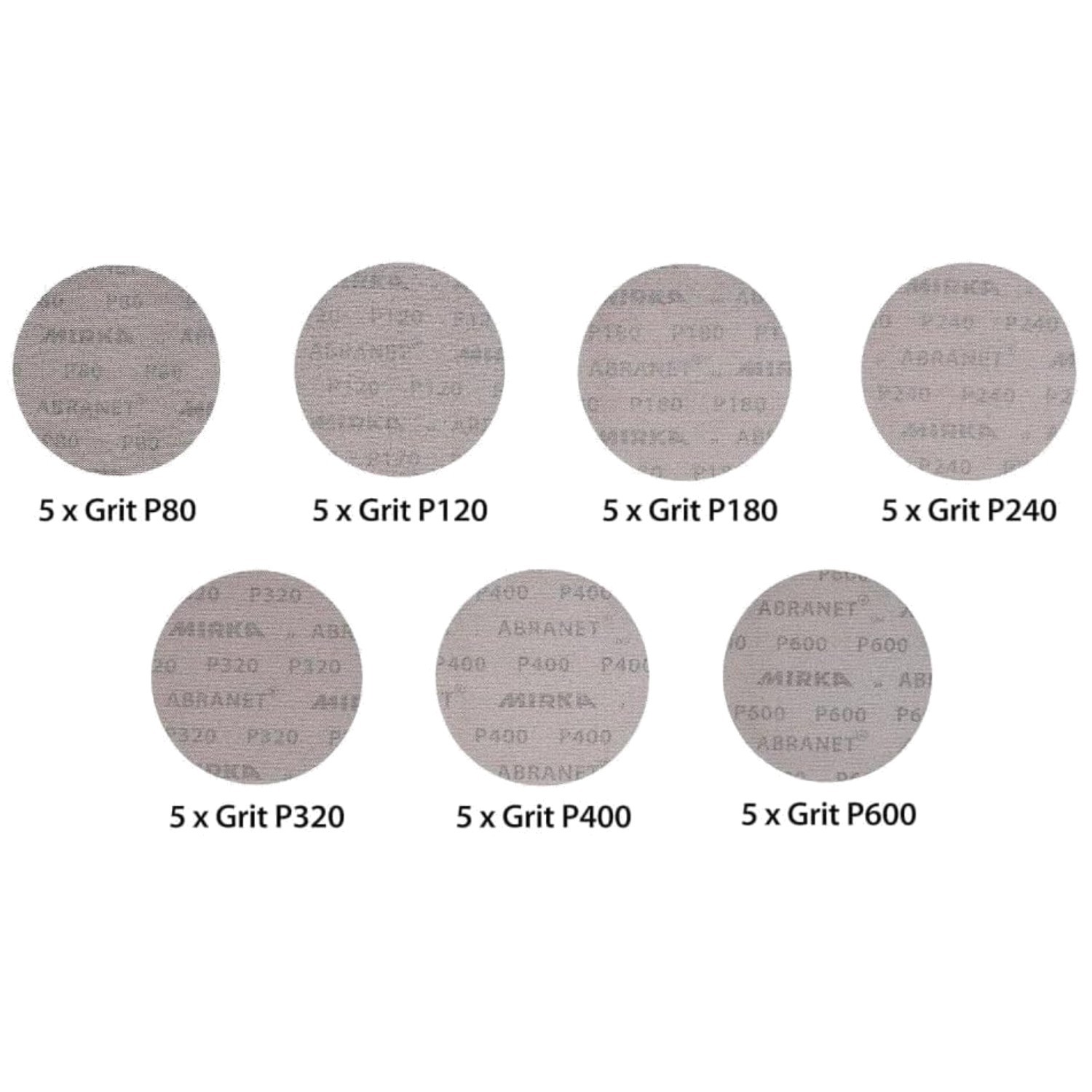 Efficient 6″ Multi-Grit Sanding Discs, 35 Pack