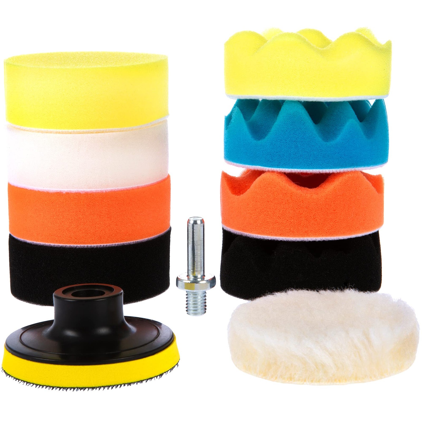 CANOPUS Buffing Pads, Polishing Pad Kit, Buffer for Car Detailing, 11-PC