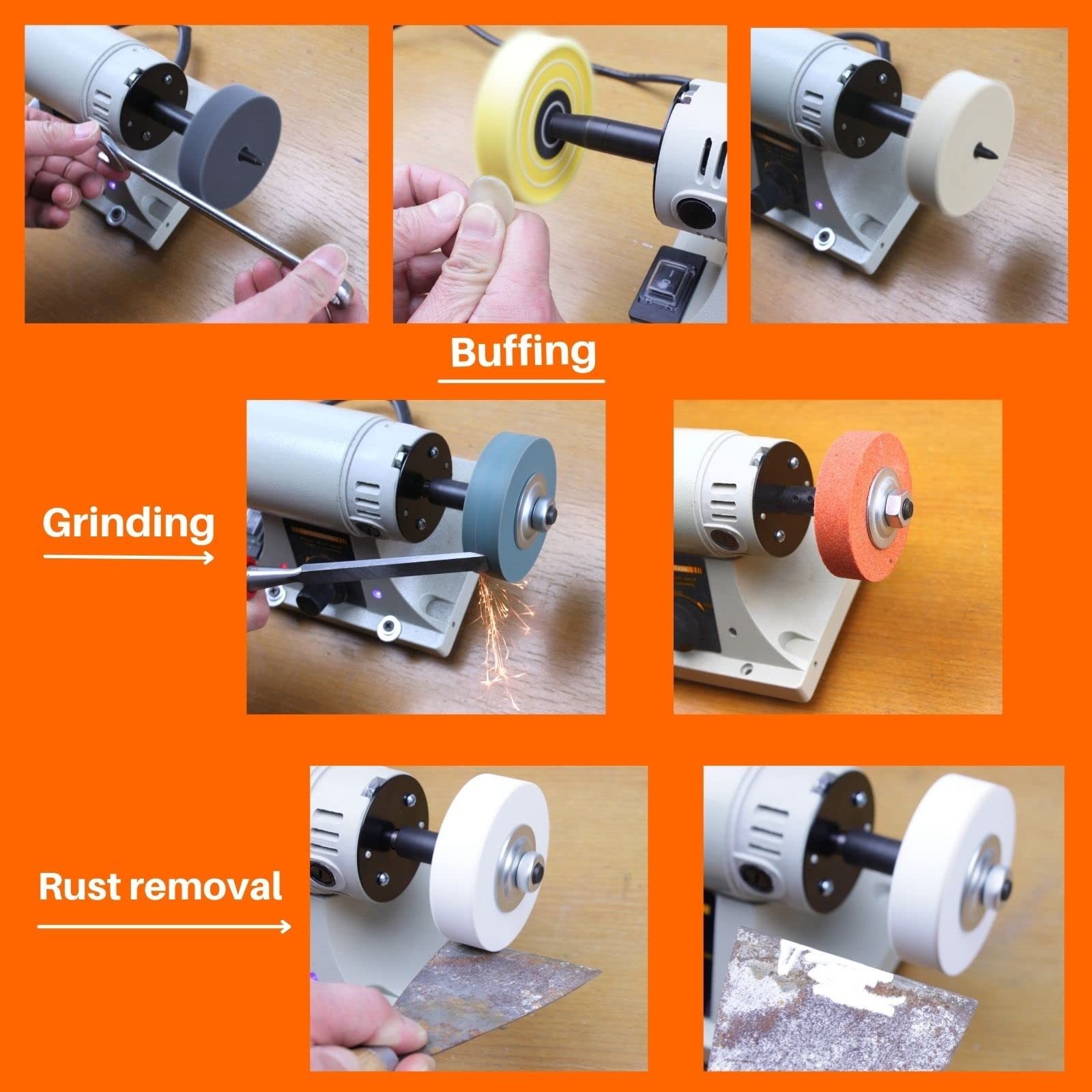 Grinding Wheel Buffing Wheels 7 Set 3 Inch. for Small Grinder Polishing Machine