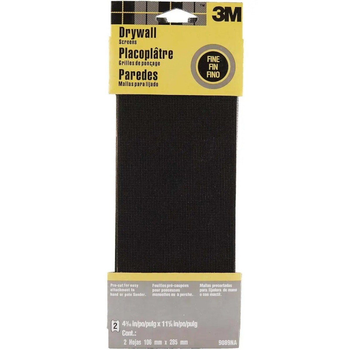 3M Fine Grade 4-3/16 In. x 11-1/4 In. Precut Drywall Sanding Screen (2-Pack) 3M
