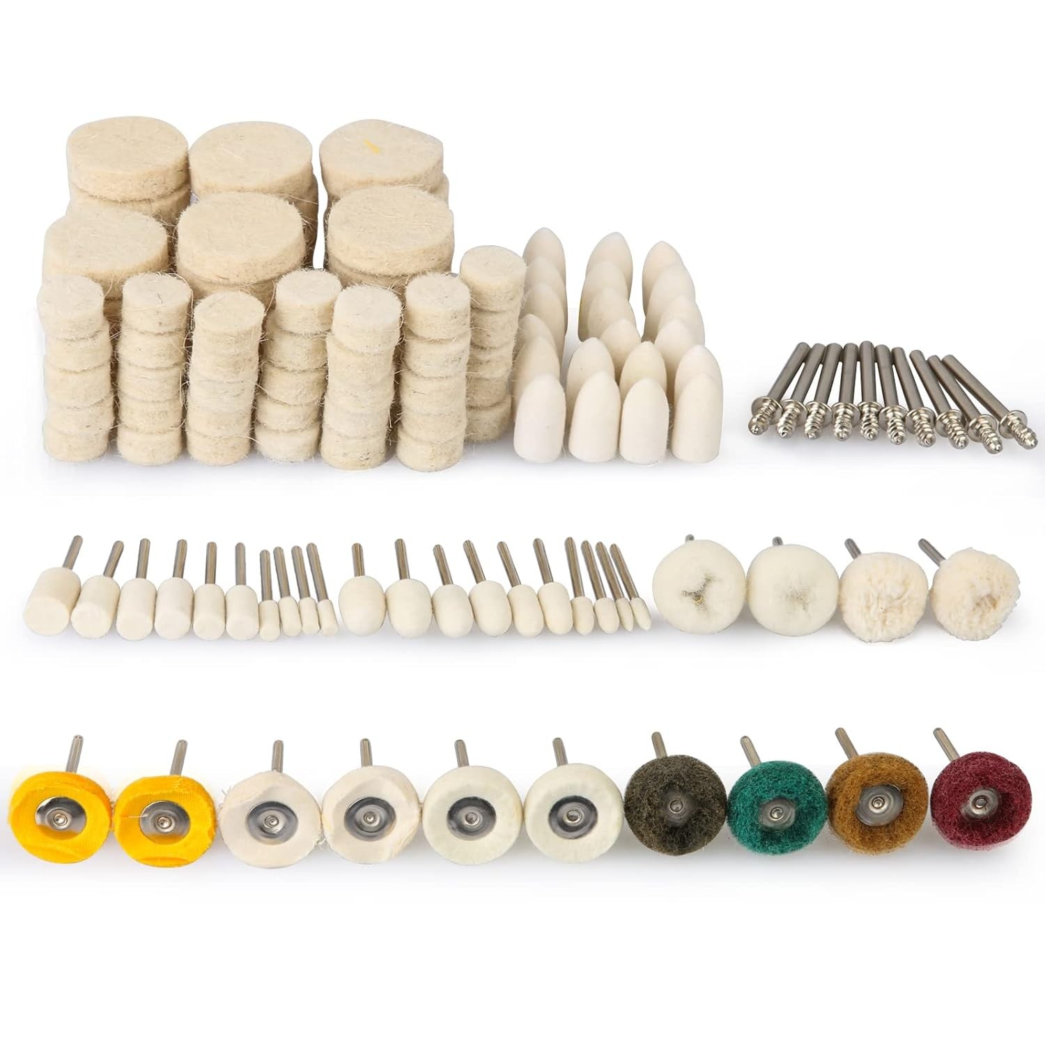 134PCS Buffing Wheels Polishing Kit for Dremel, Polishing Wheel Polishing Bits f