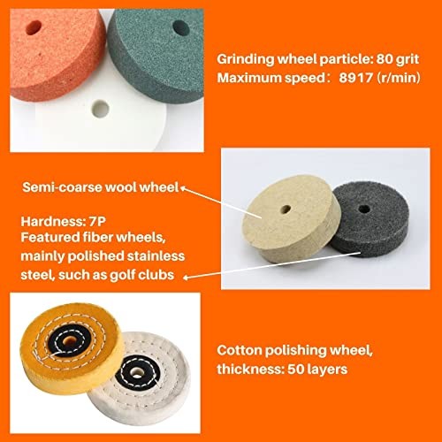 Grinding wheel, Buffing Wheels Kits 3 inches (8 Pieces). for Mini Small