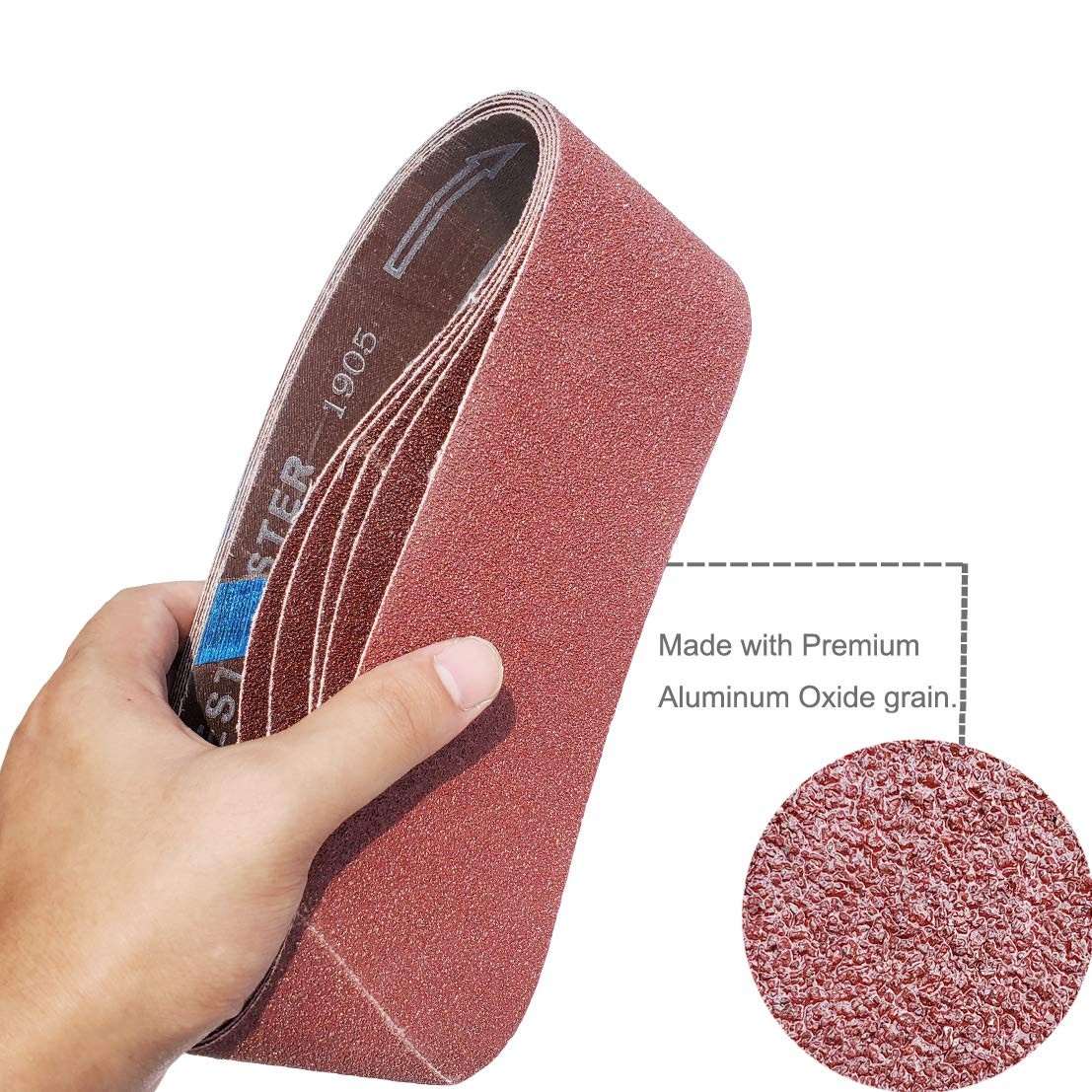 Sackorange 20 PCS 3 inch x 21 inch Abrasive Sanding Belts – 5 Each of 40 80 1…