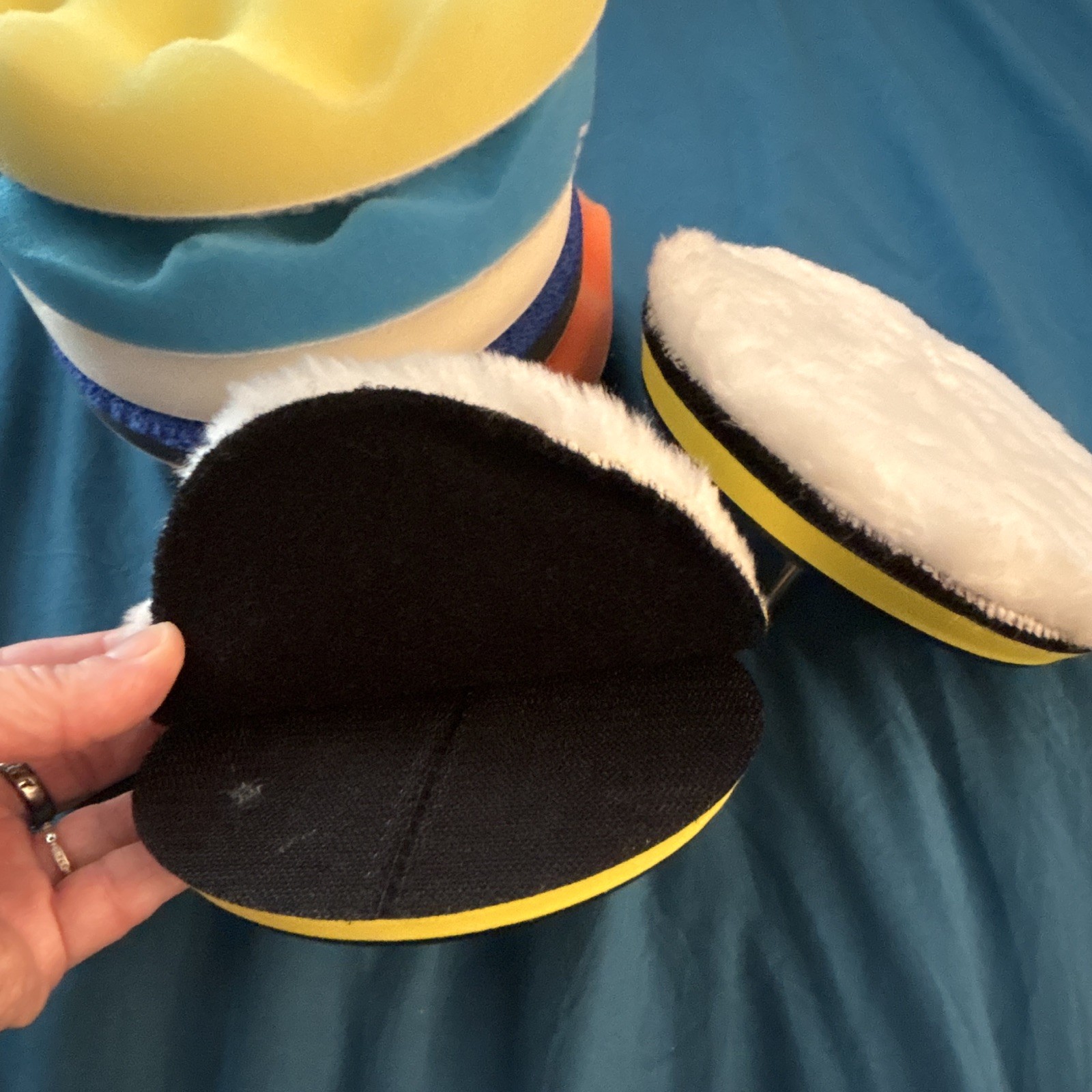 10 piece Foam Polishing & Buffing Pad Kit w/ Drill Adapter, Multicolor