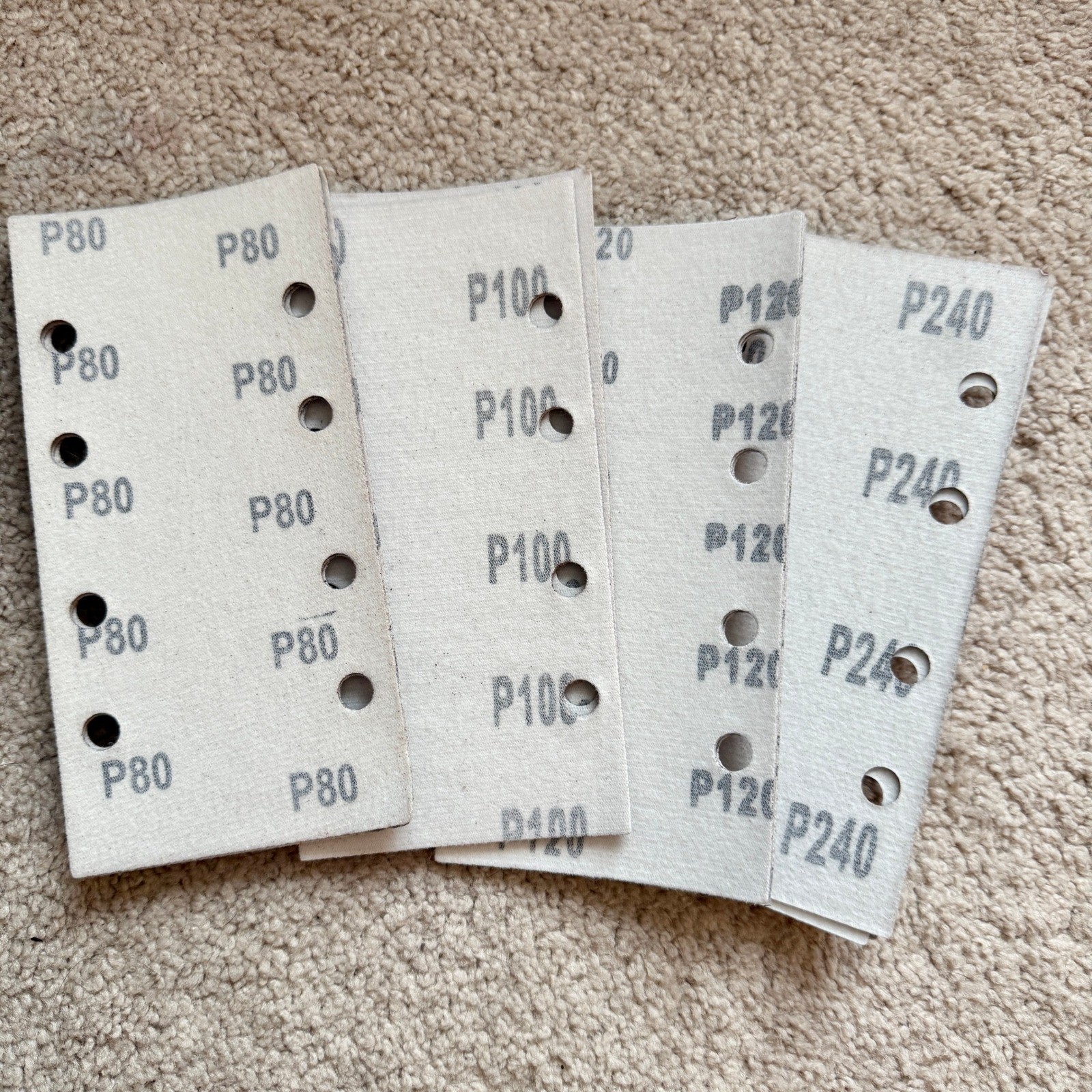 12-Pack 1/3 Sheet Sander Hook-and-Loop Sandpaper Assorted Grits WEN 6313SP