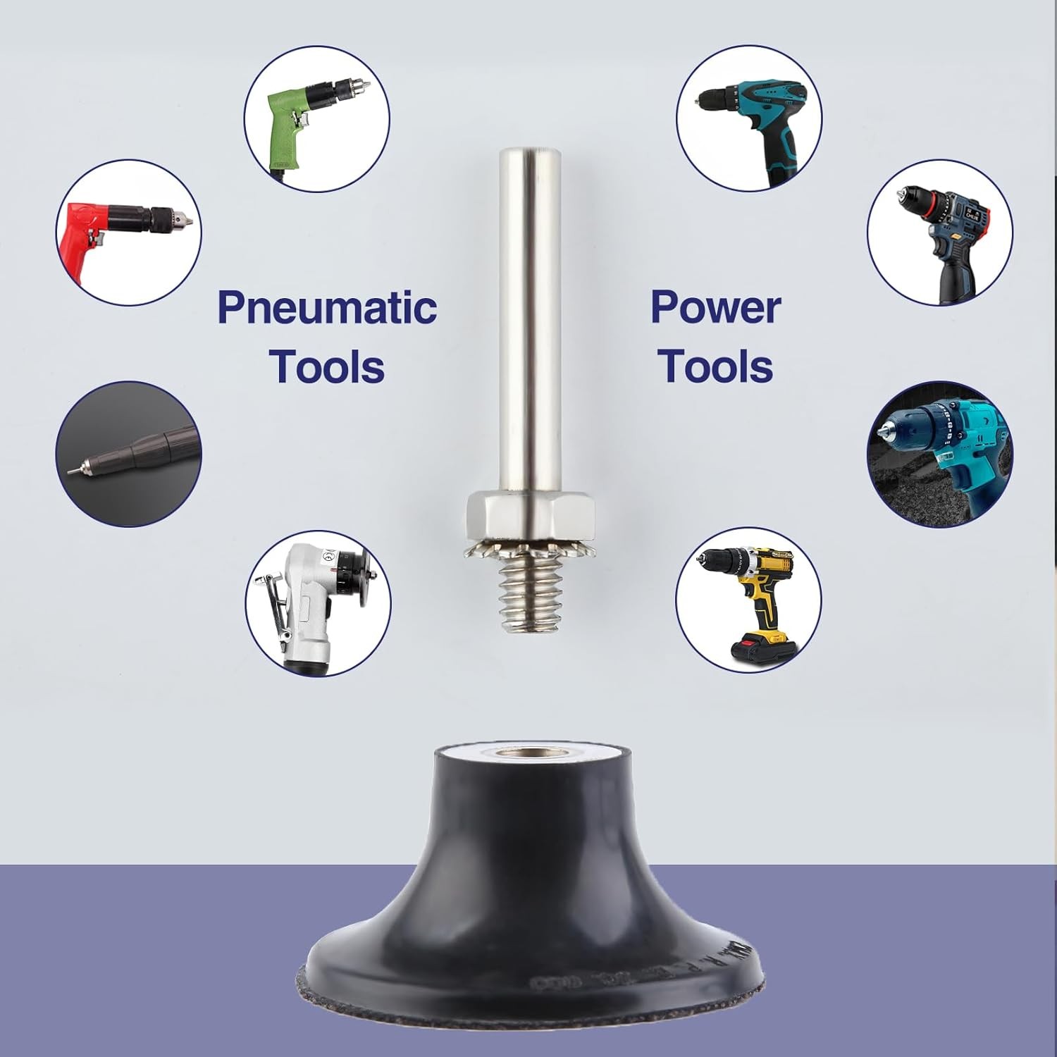 SATC 2 Inch & 3 Inch Rubber Disc Pad Holder with 1/4″ Shank for Grinding Sanding