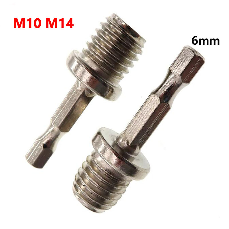 M10 M14 Thread Electric Drill Adapter 1/4″ Hex Shank For Angle Grinder Polishing