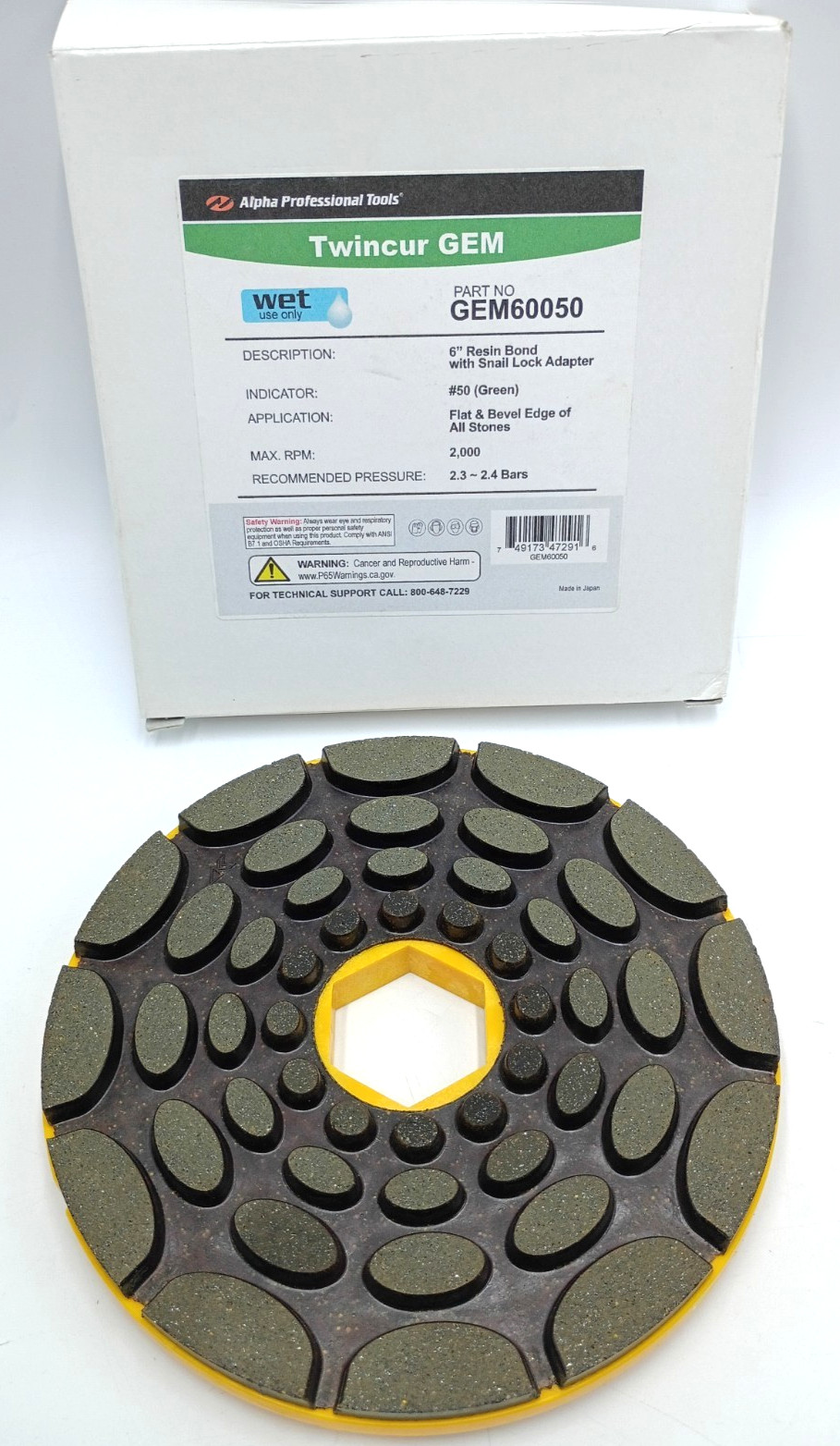 Alpha Professional Tools Twincur Gem Part No. GEM60050 Polishing Disc 6′