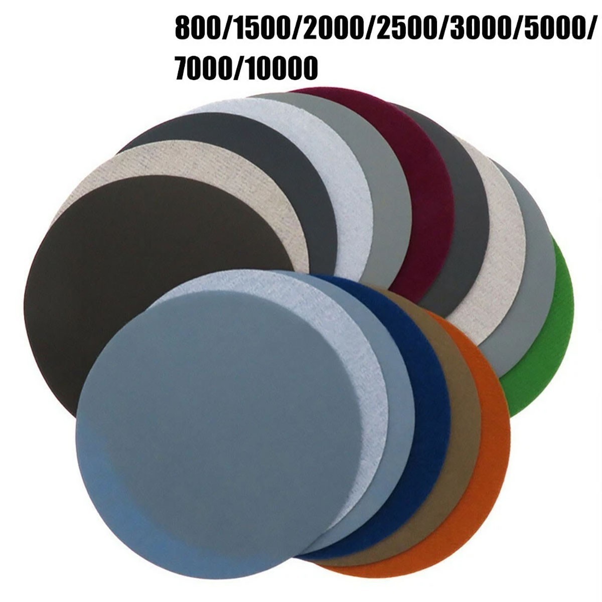 125mm 800-10000 Grit Round Sanding Discs Hook Loop Sanding Paper Buffing Sheet
