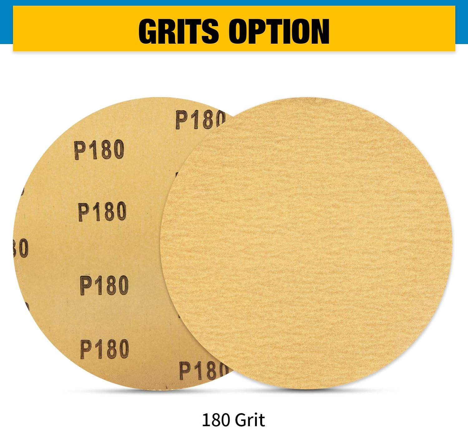 S SATC 100 PCS PSA Sanding Discs 6 Inch Adhesive Backed Sandpaper 180 Grit Sande