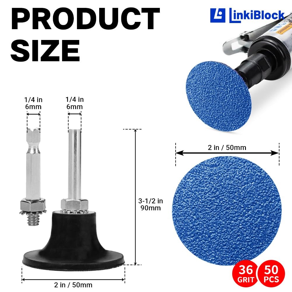 50Pcs 2 inch RType Quick Change Zirconia Surface Conditioning Sanding Discs S…