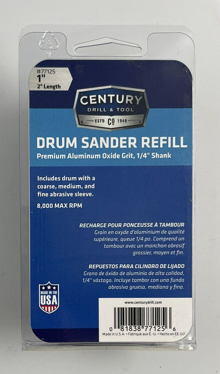 Century Tool 77125 Drum Sander Refill Including 1″ Drum and 3 Sleeves