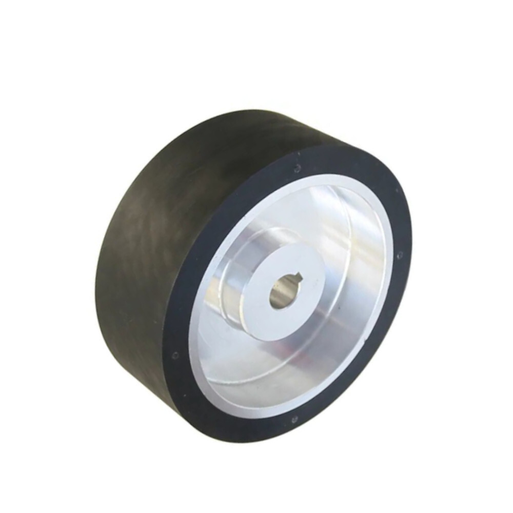200*75*24mm Solid Rubber Contact Wheel with 8*3mm Keyslot Balanced Belt Grinder