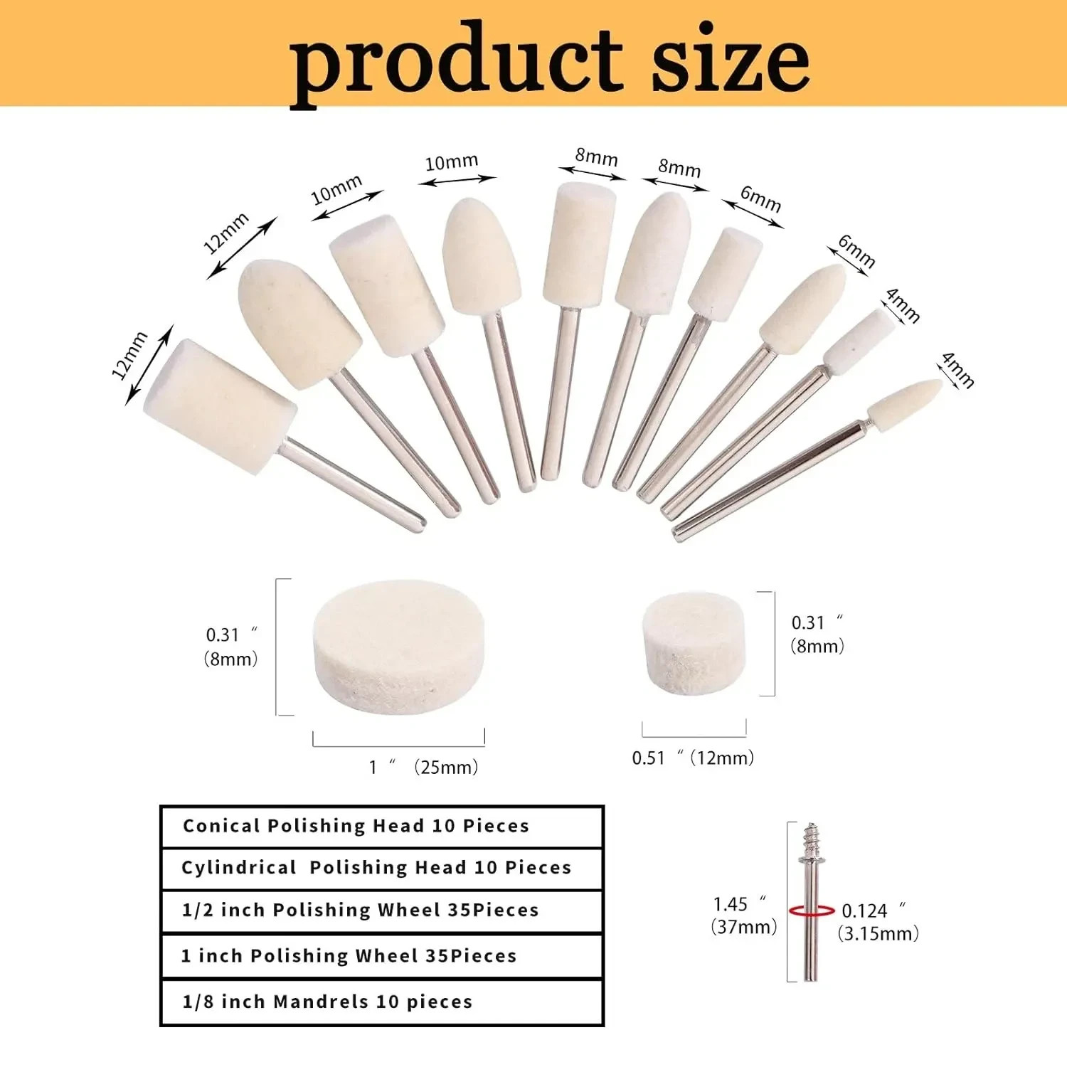 100PCS Polishing Buffing Wheel for Dremel Polishing Kit, Polishing Wheel for Dre