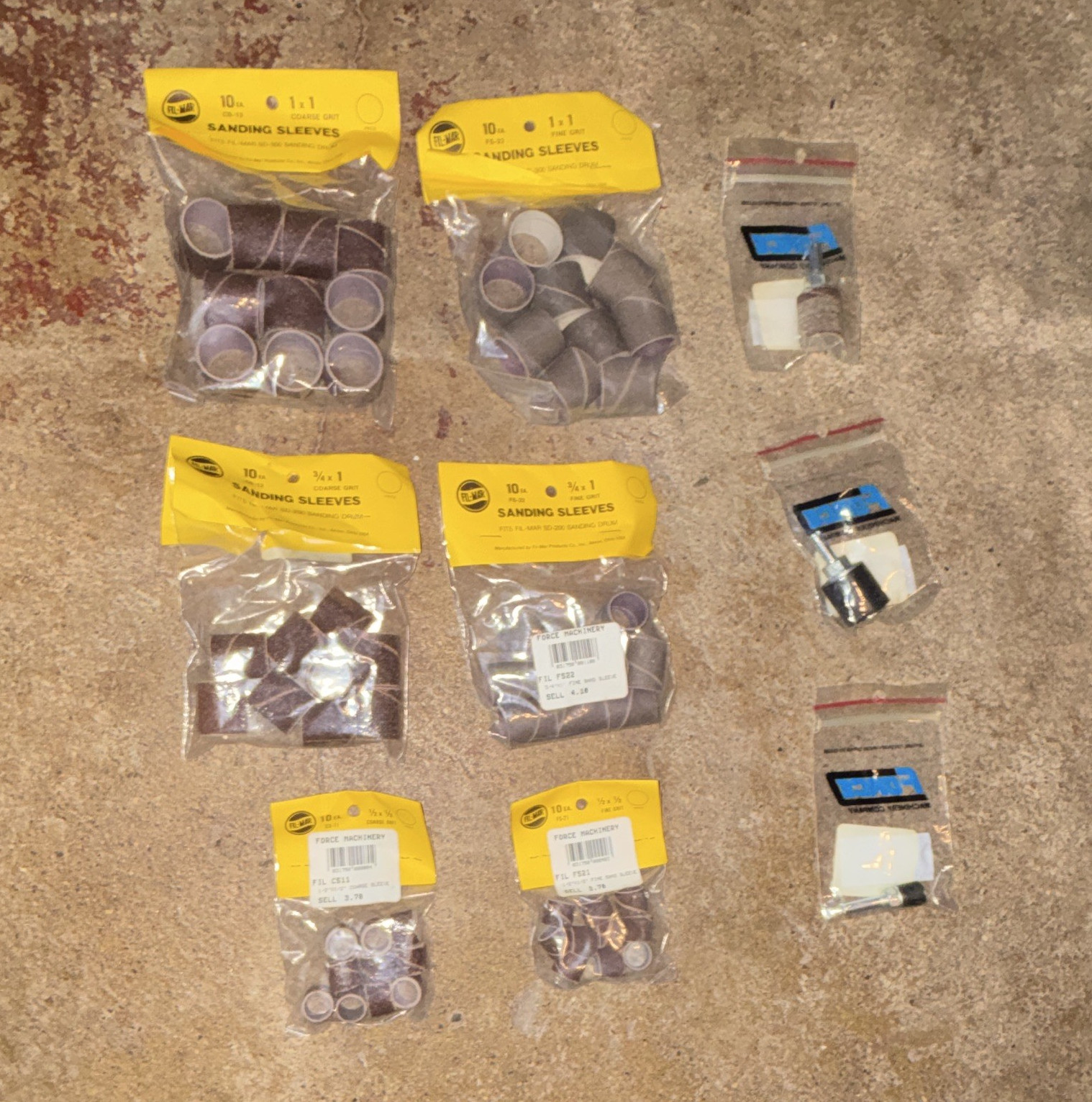 Fil-Mar SD-300 Spindle Sanding Sleeves Coarse & Fine Assorted Sizes 10 Pack