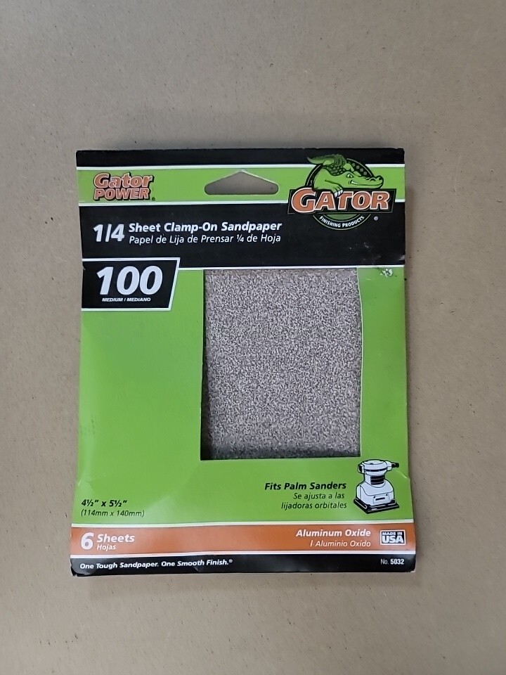 Gator 5032 100 6CT Grit Sandpaper, 4.5-Inch x 5.5-Inch
