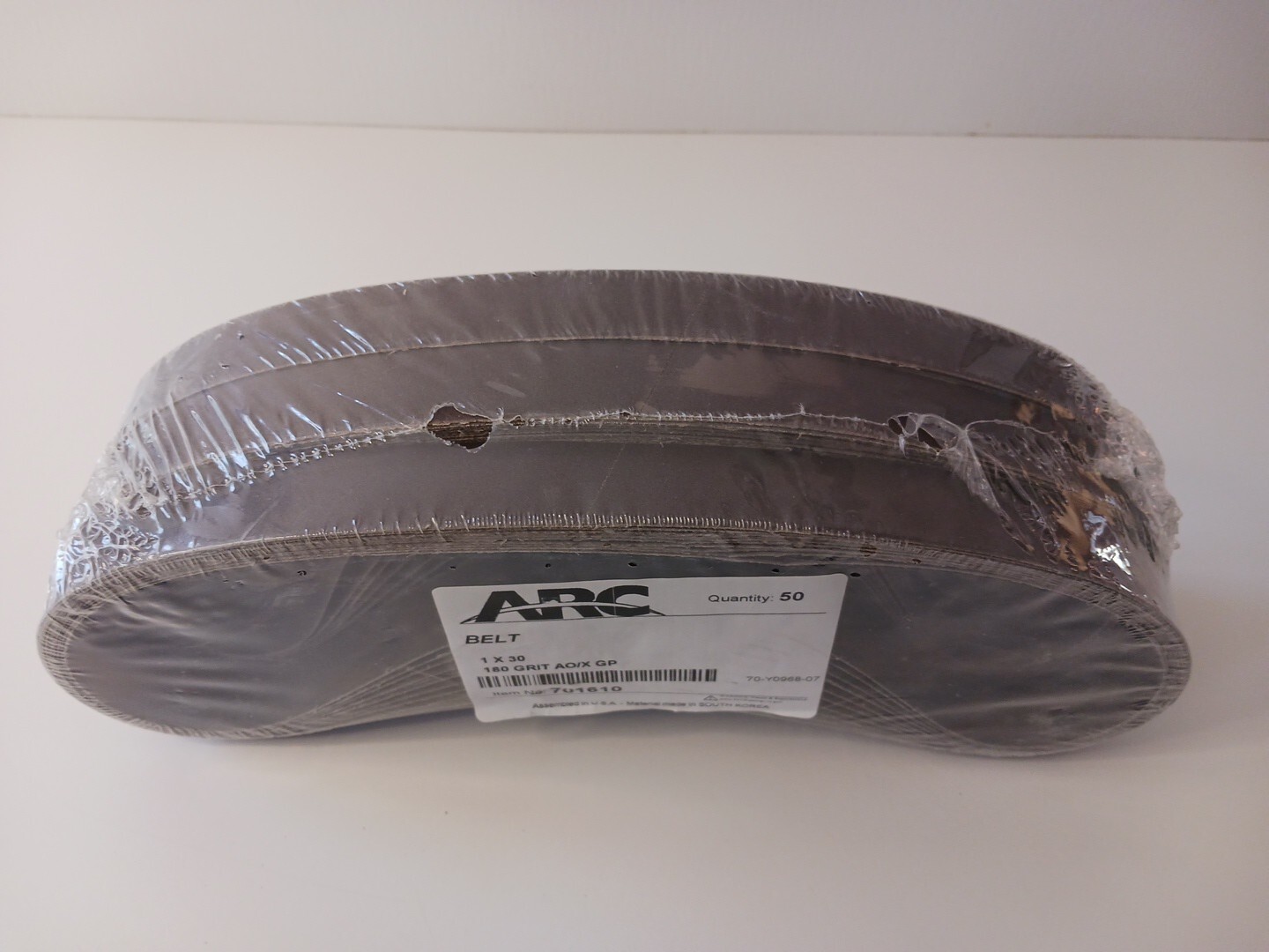 180 Grit 1 x 30 Sanding Belt Aluminum Oxide 50 Pack ARC Abrasives Sandpaper