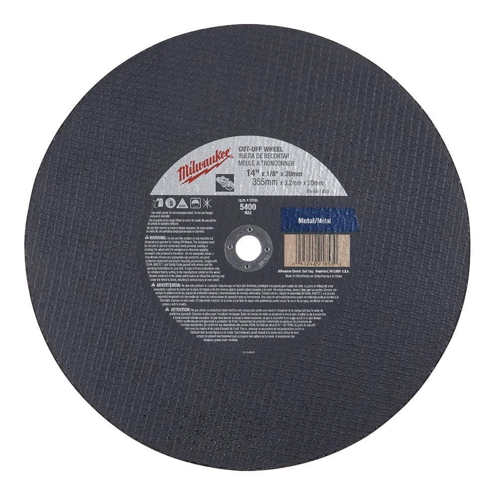 Milwaukee 14 in. Cut-Off Wheel Type 1 49-94-1475