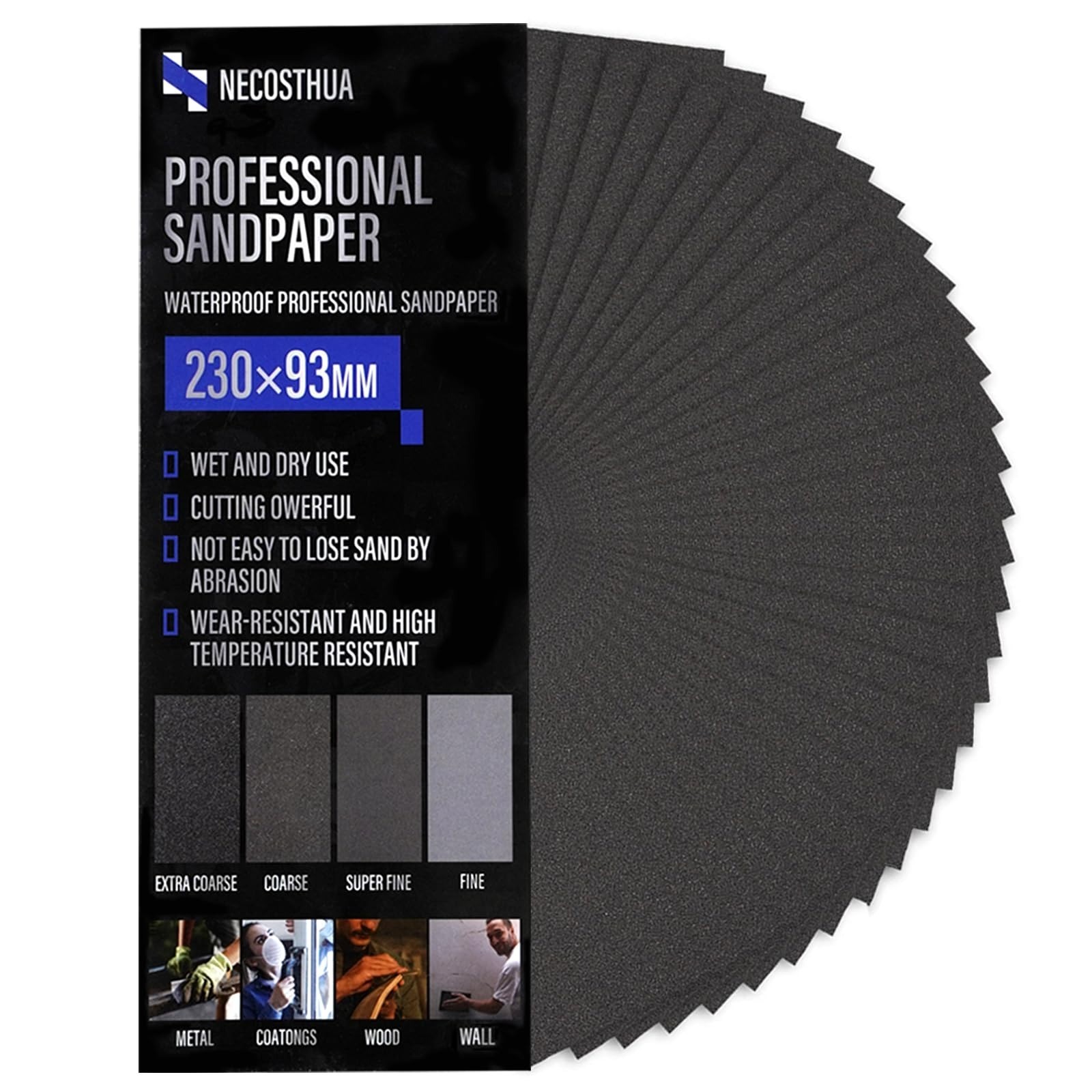 30PCS 3000 Grit Sandpaper Sheets for Wood, Metal, Automotive, 9×3.6 Inch