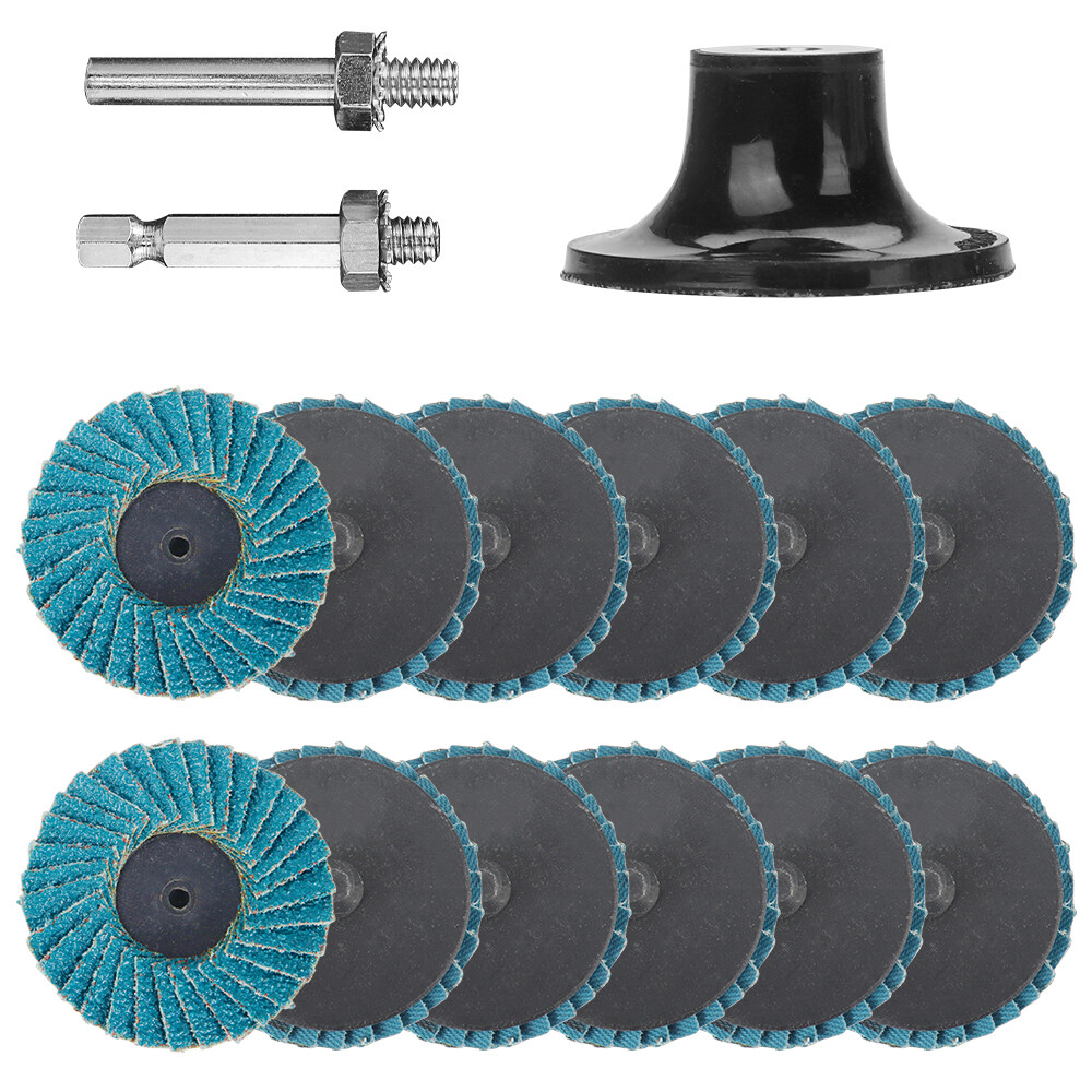 12PCS 2 inch Zirconia Roll Lock Flap Sanding Disc 40 60 80 120 Grit Die Grinder