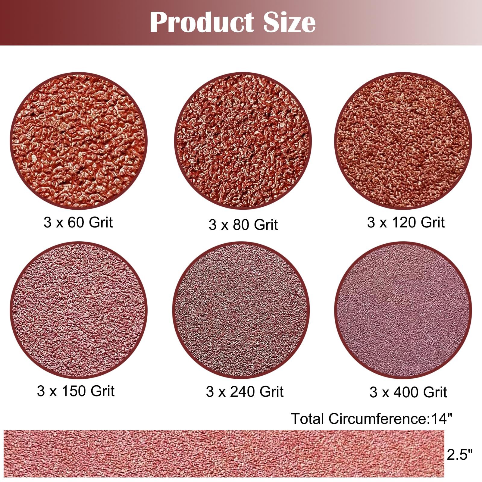 Abrasive Sanding Belts Kit 18 Pack 2-1/2×16 Inch 60-400 Grit Aluminum Oxide