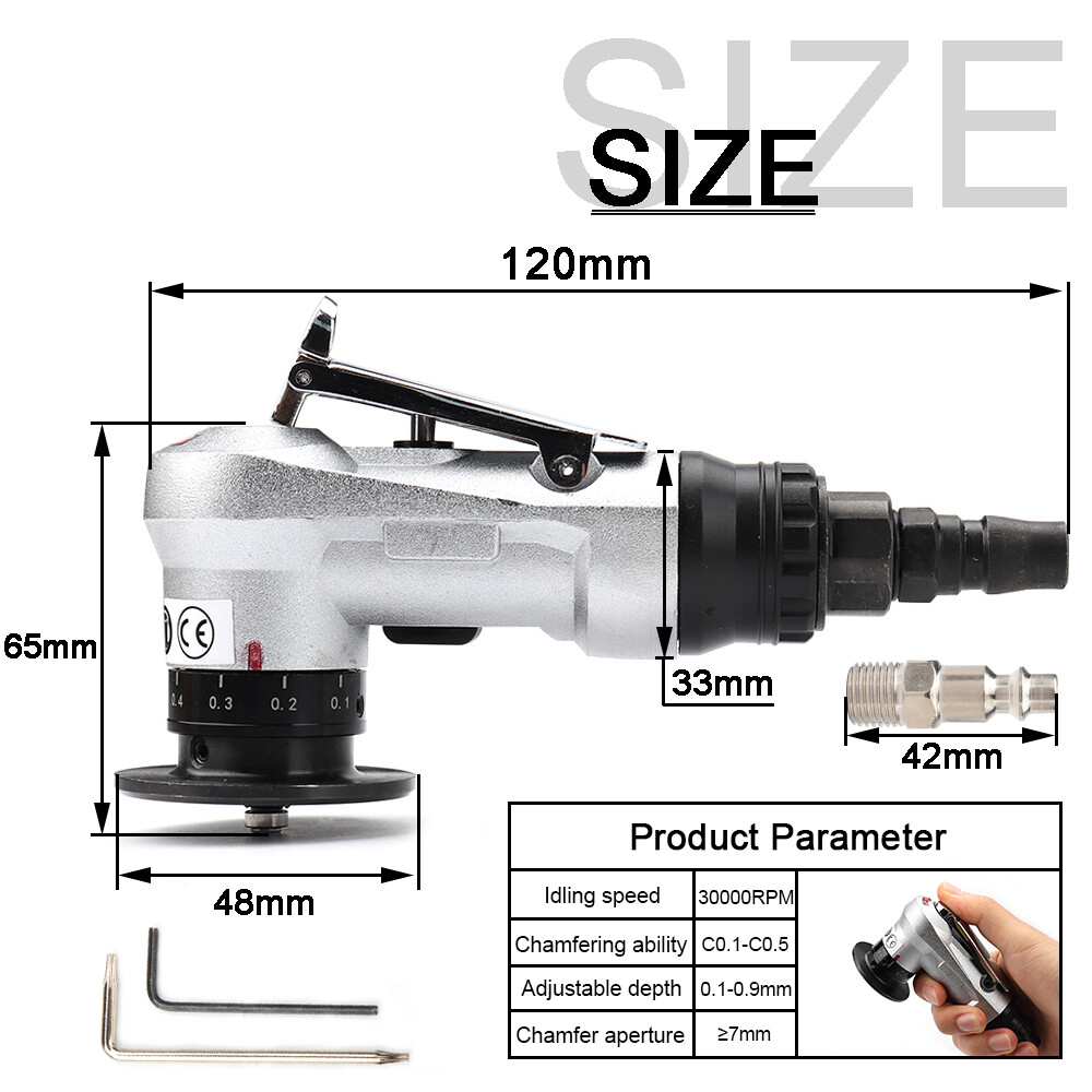 Mini Portable Air Chamfer Machine Pneumatic Trimming Deburring Beveling Tool