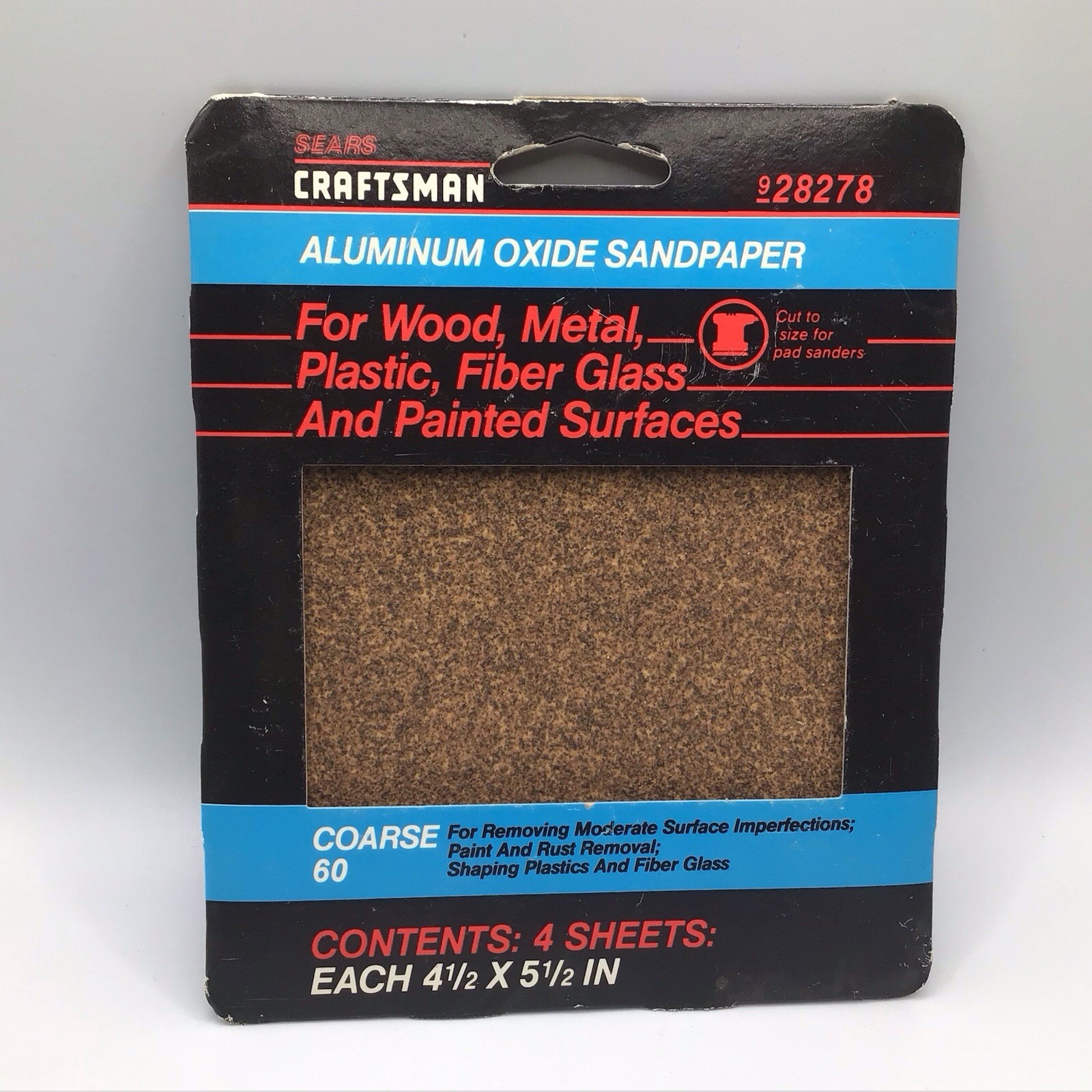 Sears Craftsman Aluminum Oxide Sandpaper 4.5 in x 5.5 in 4 Sheets New